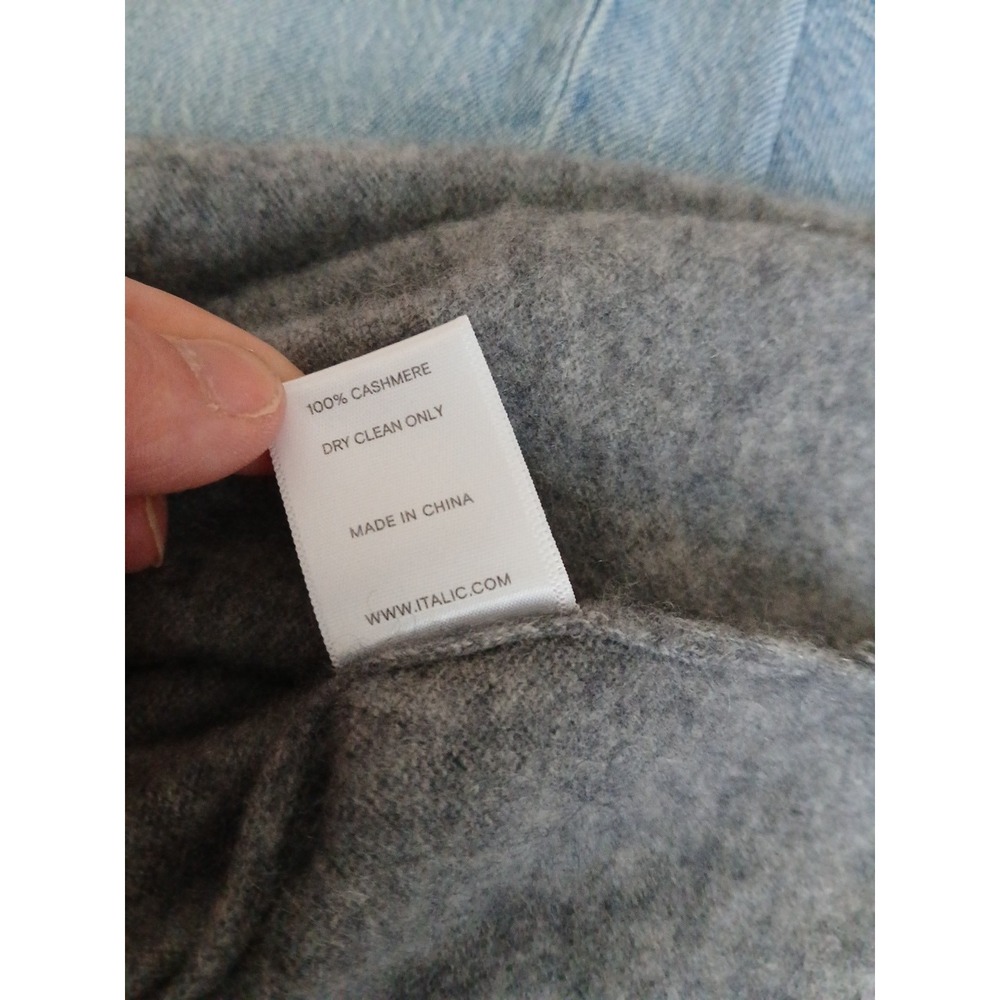 Made For Italic Sweater Medium Hoodie 100 Cashmere Italian Lagenlook Grey Luxe - Picture 10 of 12